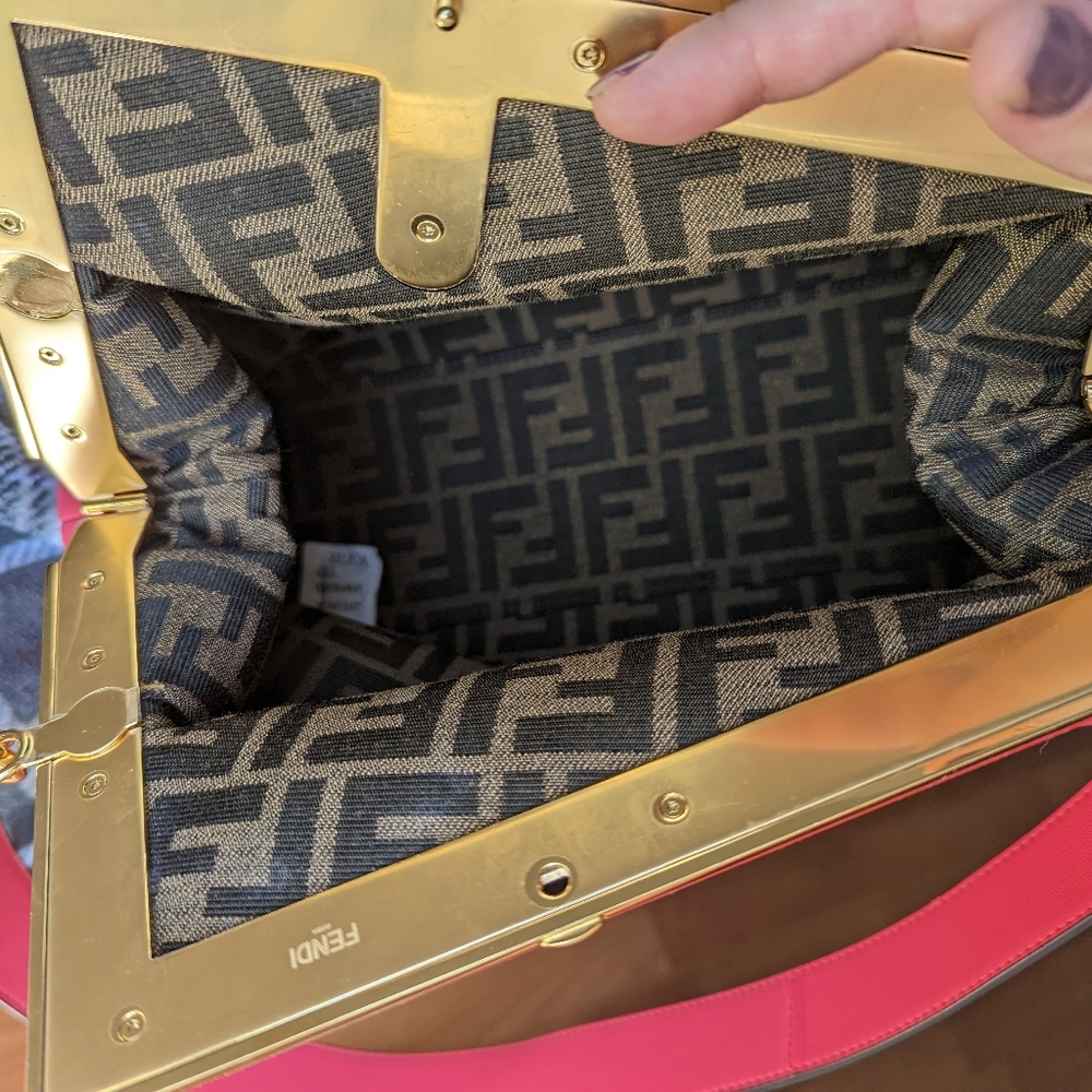 Fendi First Nappa Leather Clutch Fuchsia rare color - Picture 17 of 17